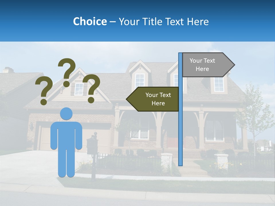 A House With A Gate And A Mailbox In Front Of It PowerPoint Template