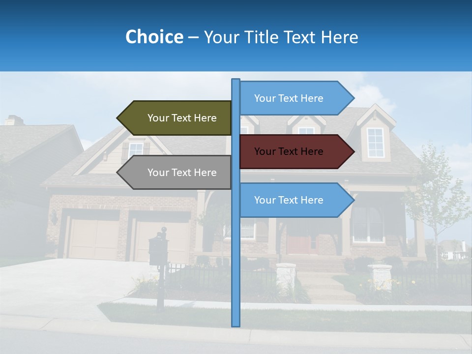 A House With A Gate And A Mailbox In Front Of It PowerPoint Template