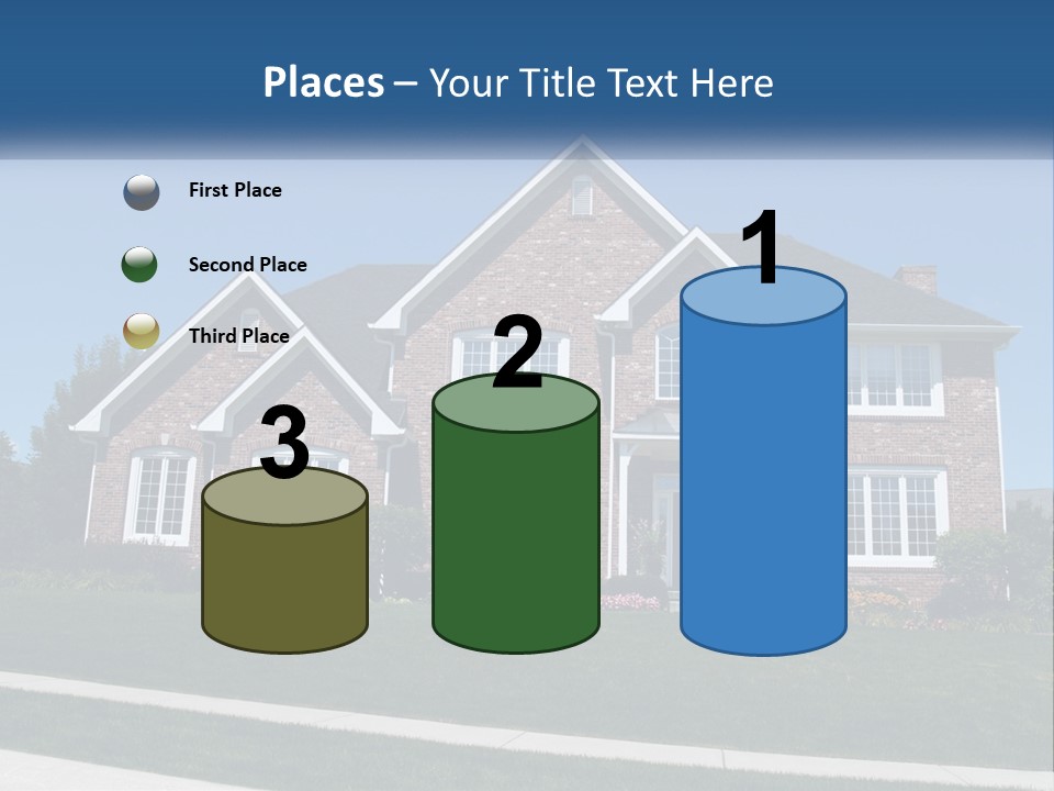 A Brick House With A Blue Sky In The Background PowerPoint Template