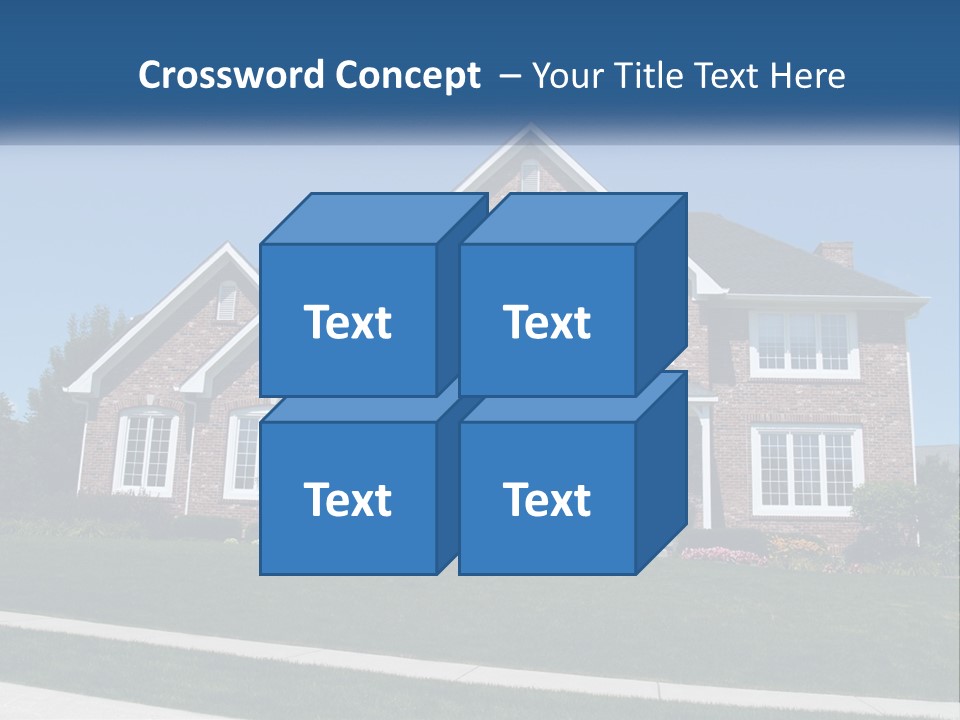 A Brick House With A Blue Sky In The Background PowerPoint Template