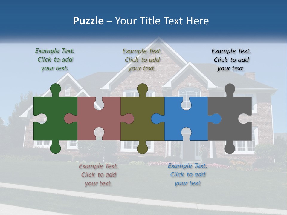 A Brick House With A Blue Sky In The Background PowerPoint Template