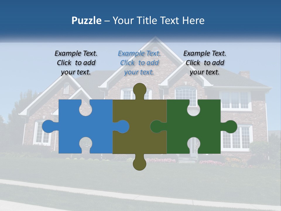 A Brick House With A Blue Sky In The Background PowerPoint Template