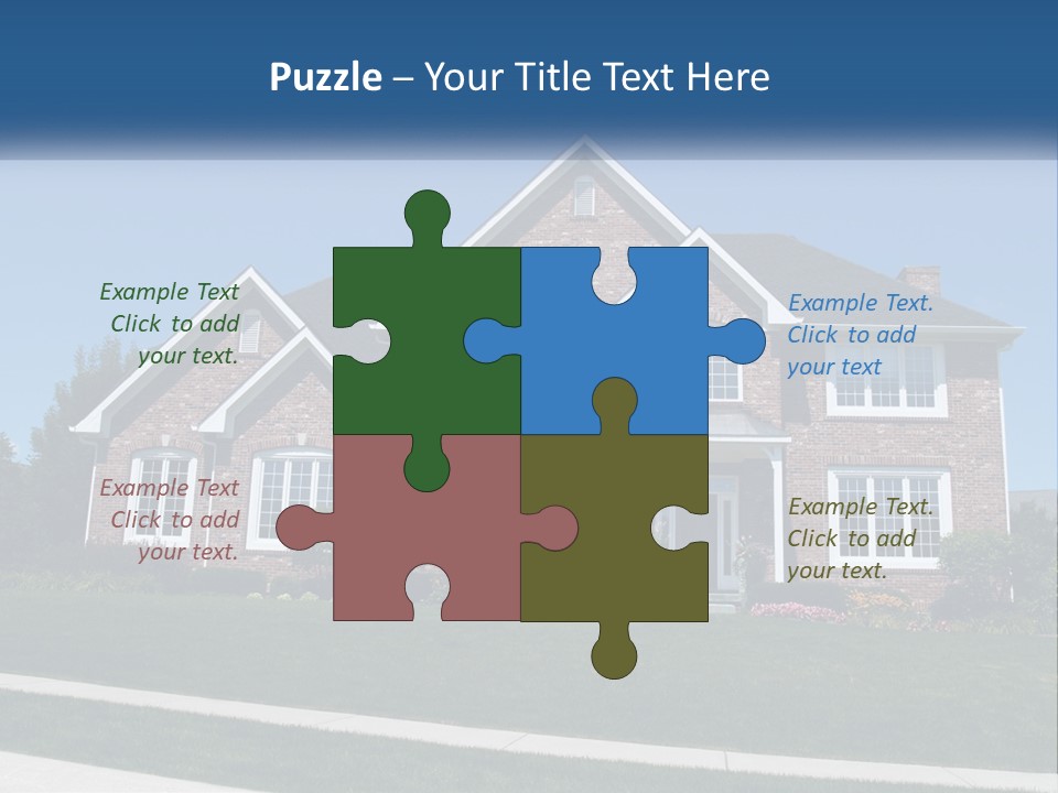 A Brick House With A Blue Sky In The Background PowerPoint Template