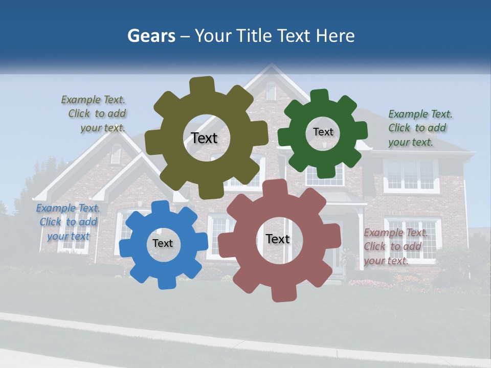 A Brick House With A Blue Sky In The Background PowerPoint Template