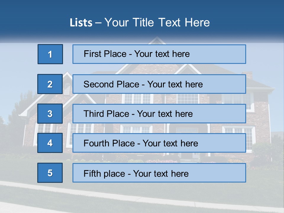 A Brick House With A Blue Sky In The Background PowerPoint Template