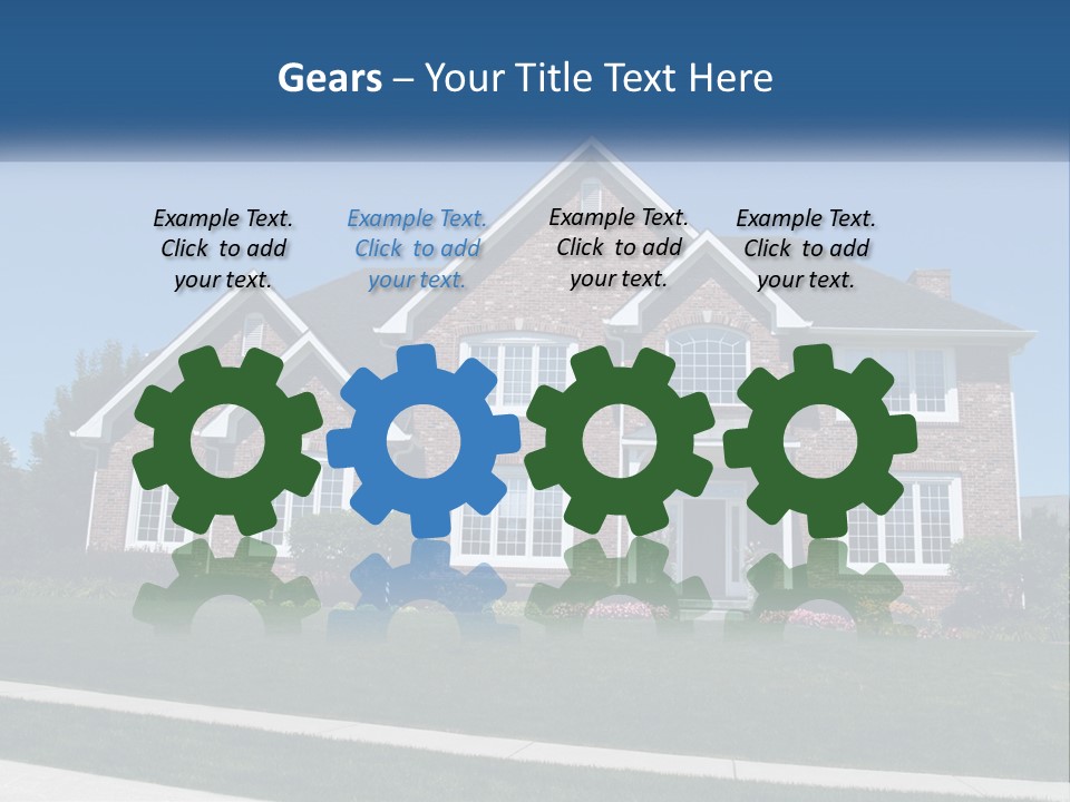 A Brick House With A Blue Sky In The Background PowerPoint Template