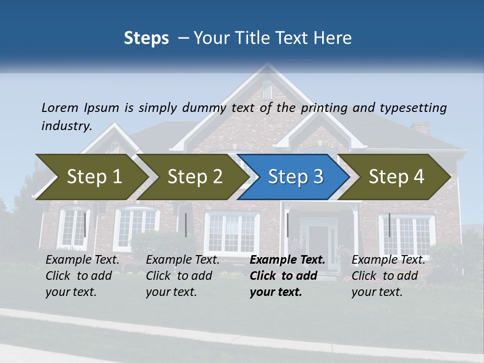 A Brick House With A Blue Sky In The Background PowerPoint Template