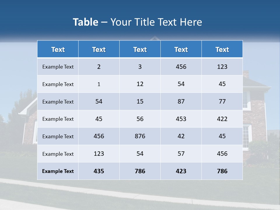 A Brick House With A Blue Sky In The Background PowerPoint Template