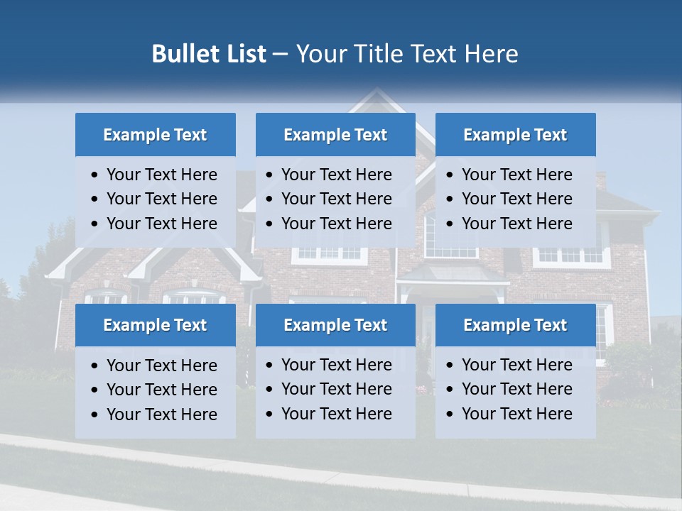 A Brick House With A Blue Sky In The Background PowerPoint Template