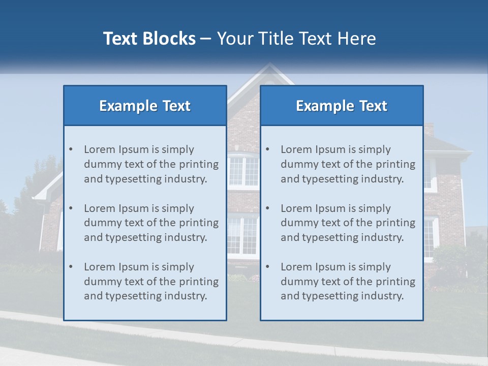 A Brick House With A Blue Sky In The Background PowerPoint Template