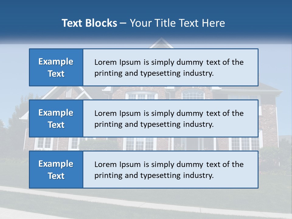 A Brick House With A Blue Sky In The Background PowerPoint Template