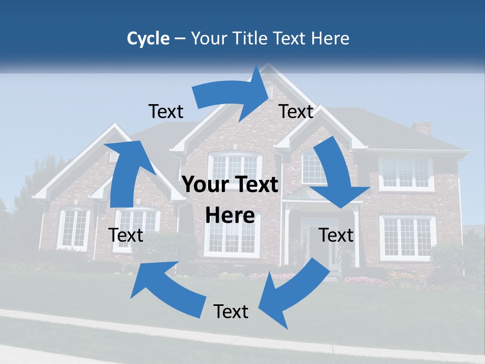 A Brick House With A Blue Sky In The Background PowerPoint Template