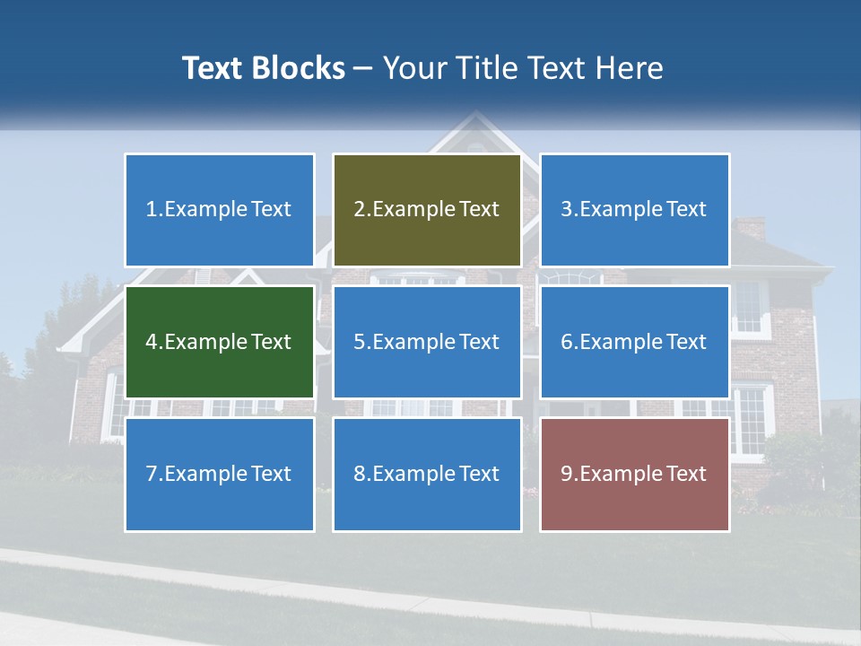 A Brick House With A Blue Sky In The Background PowerPoint Template