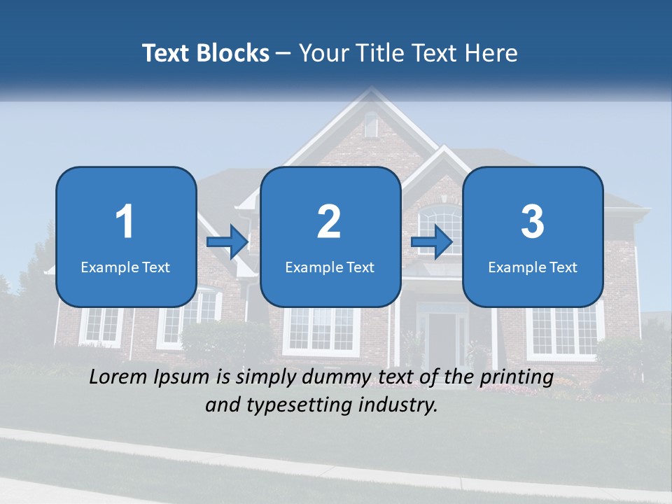 A Brick House With A Blue Sky In The Background PowerPoint Template