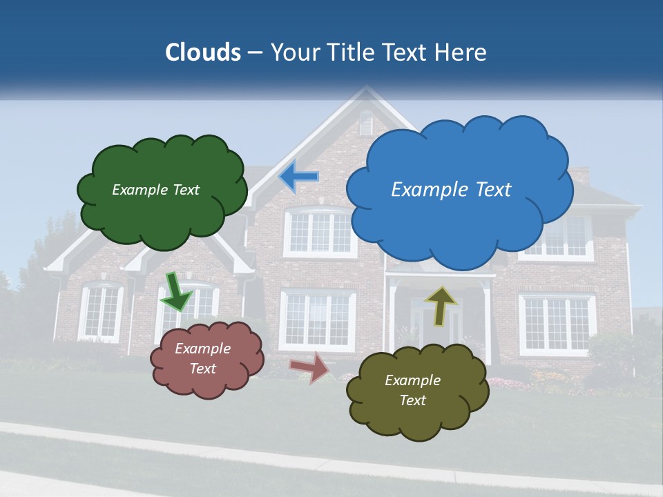 A Brick House With A Blue Sky In The Background PowerPoint Template