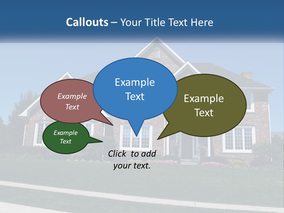 A Brick House With A Blue Sky In The Background PowerPoint Template