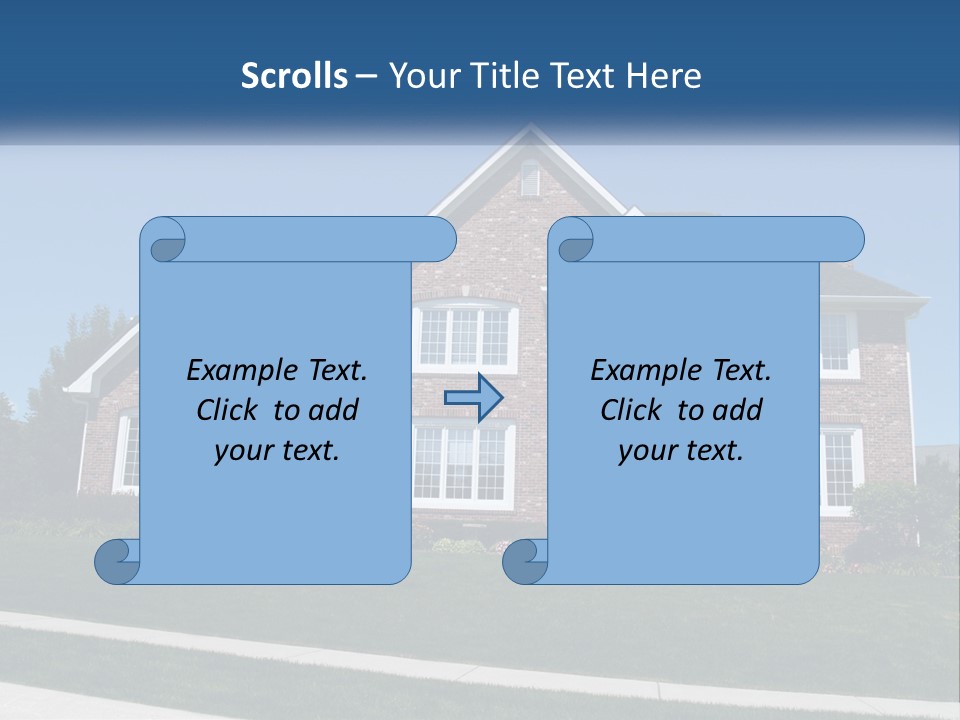 A Brick House With A Blue Sky In The Background PowerPoint Template