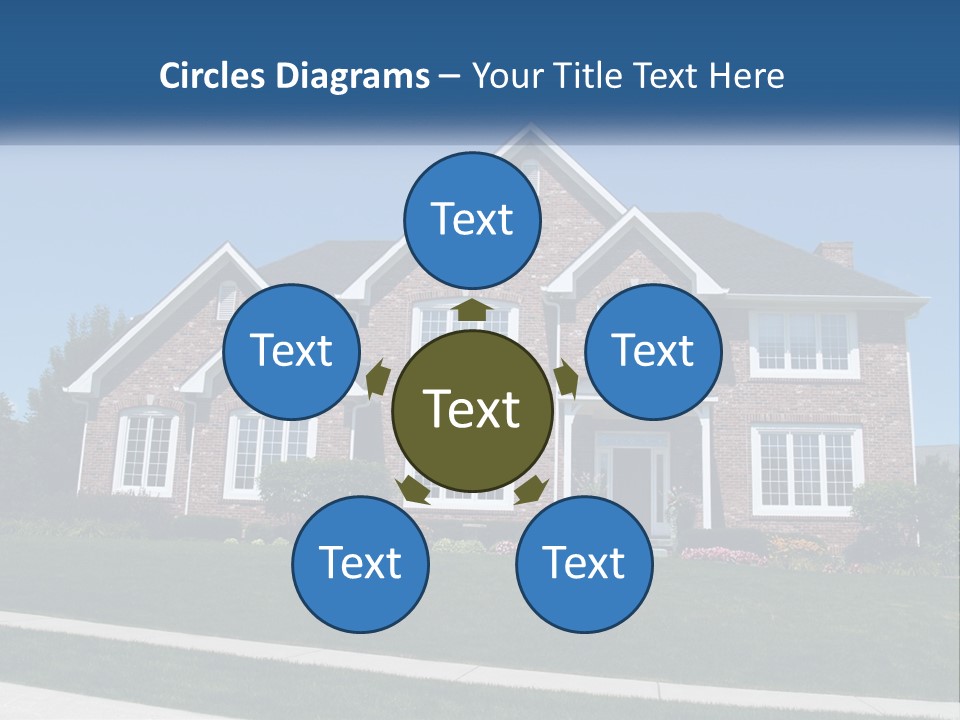 A Brick House With A Blue Sky In The Background PowerPoint Template