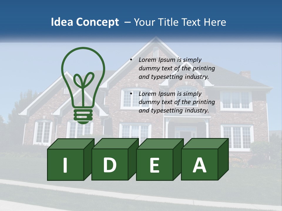 A Brick House With A Blue Sky In The Background PowerPoint Template