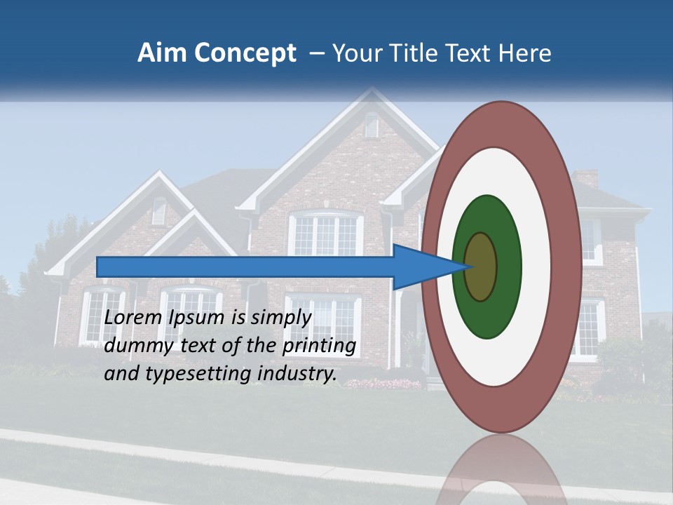 A Brick House With A Blue Sky In The Background PowerPoint Template