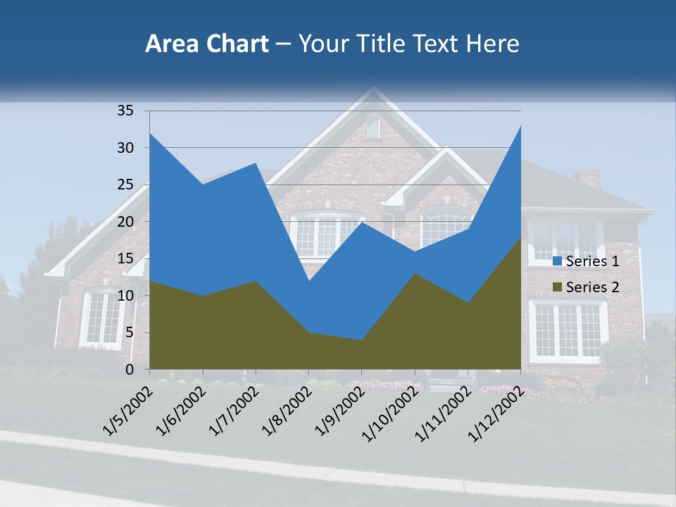 A Brick House With A Blue Sky In The Background PowerPoint Template