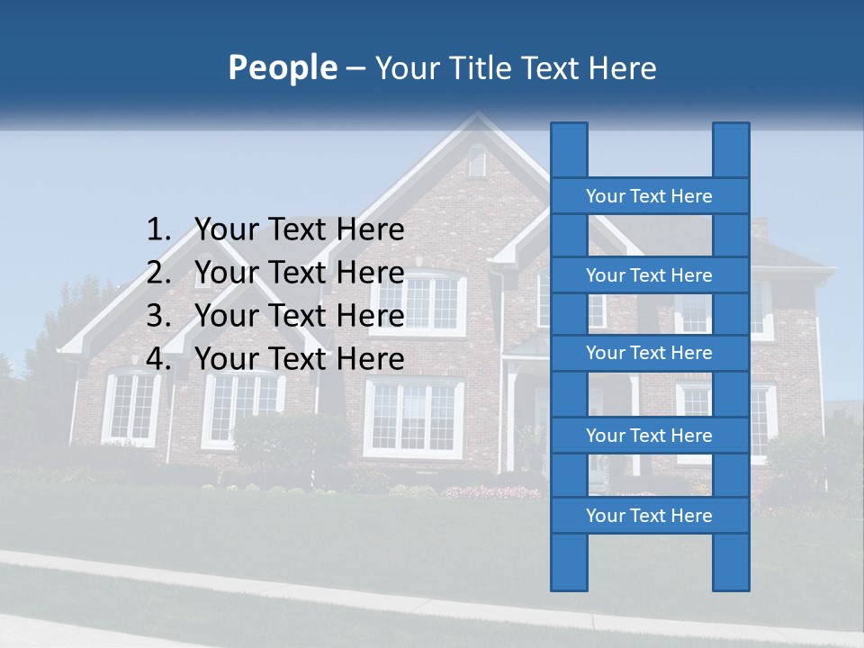 A Brick House With A Blue Sky In The Background PowerPoint Template