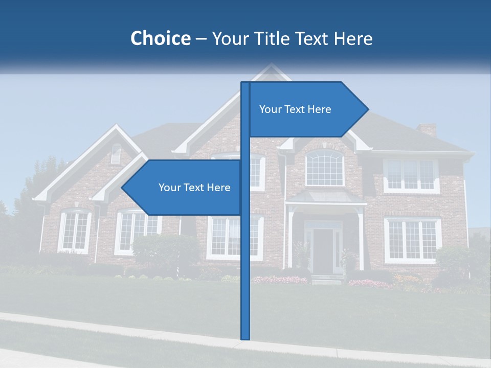 A Brick House With A Blue Sky In The Background PowerPoint Template