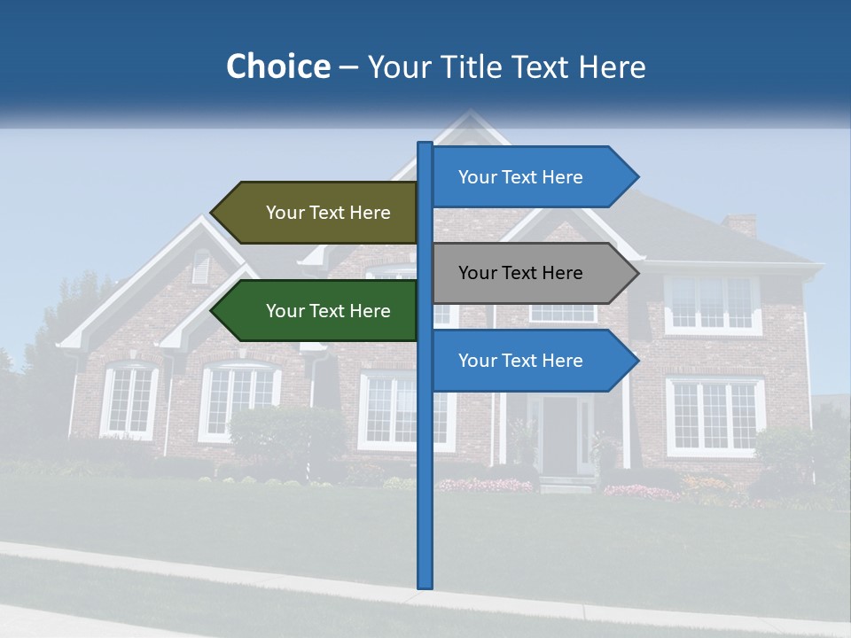 A Brick House With A Blue Sky In The Background PowerPoint Template
