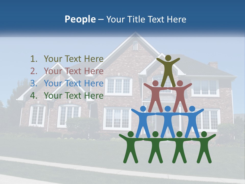 A Brick House With A Blue Sky In The Background PowerPoint Template