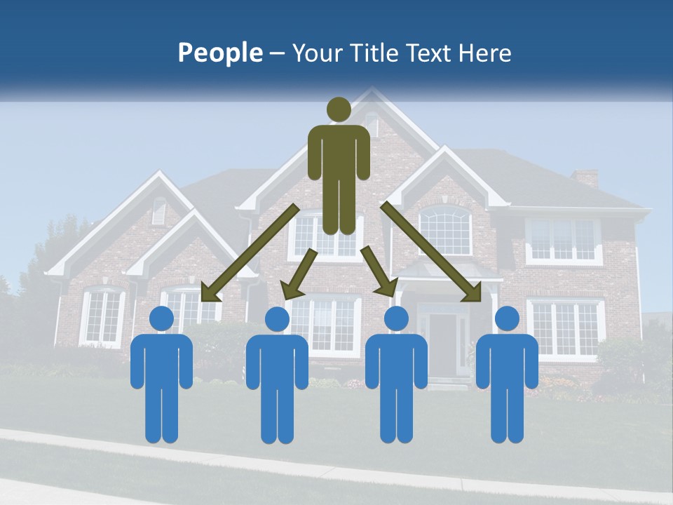 A Brick House With A Blue Sky In The Background PowerPoint Template