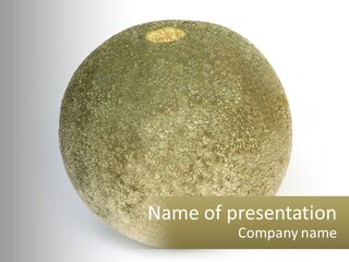 A Large Green Fruit With A White Background PowerPoint Template