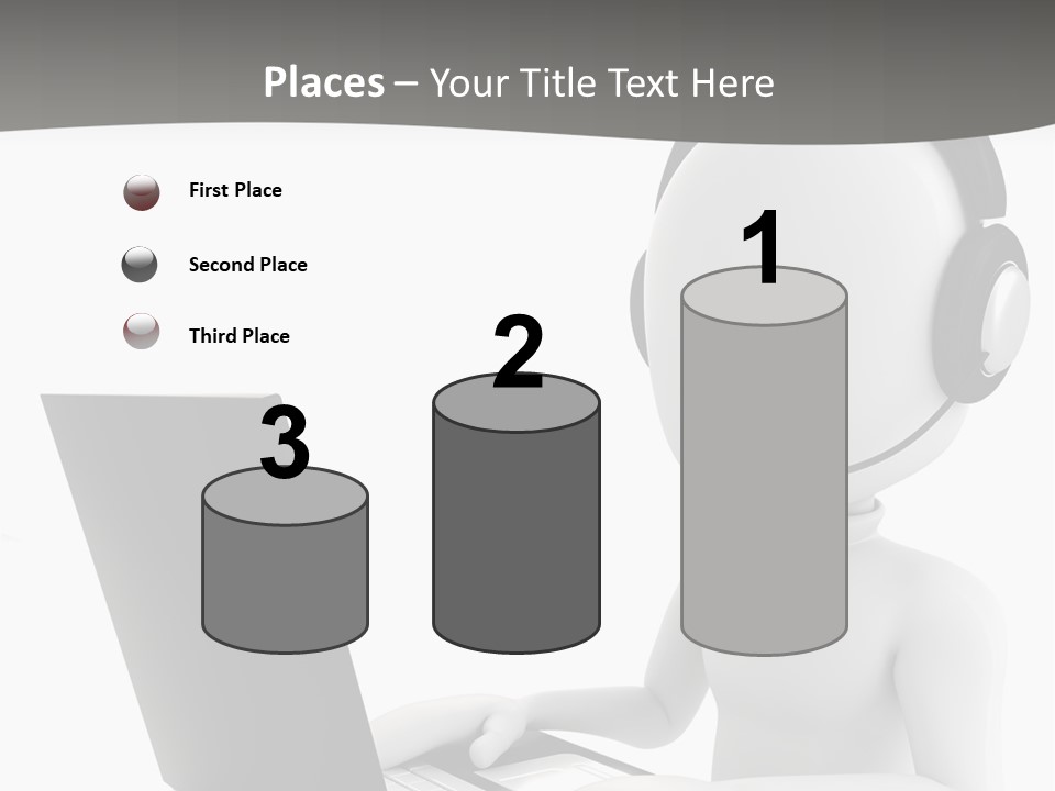 A Person Wearing A Headset Using A Laptop PowerPoint Template