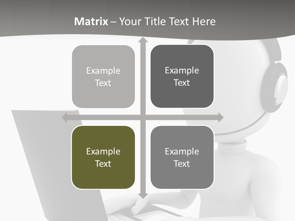 A Person Wearing A Headset Using A Laptop PowerPoint Template