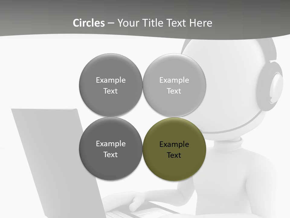 A Person Wearing A Headset Using A Laptop PowerPoint Template