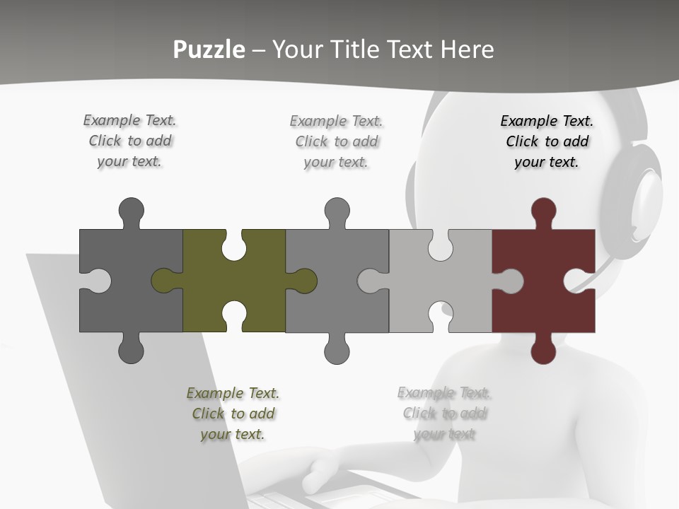 A Person Wearing A Headset Using A Laptop PowerPoint Template