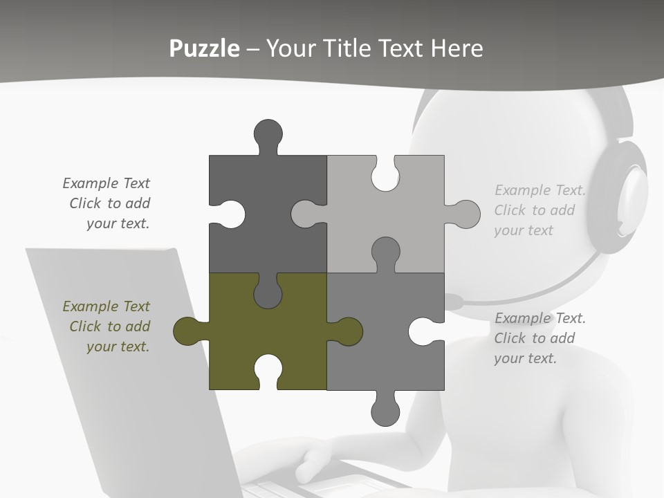 A Person Wearing A Headset Using A Laptop PowerPoint Template