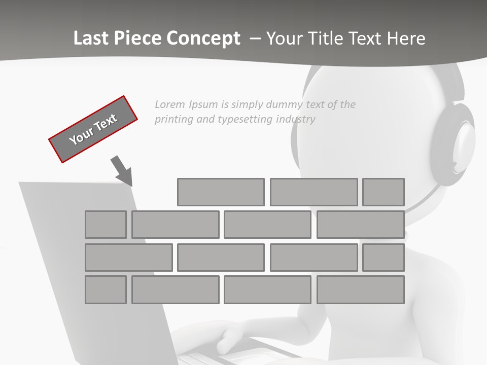 A Person Wearing A Headset Using A Laptop PowerPoint Template