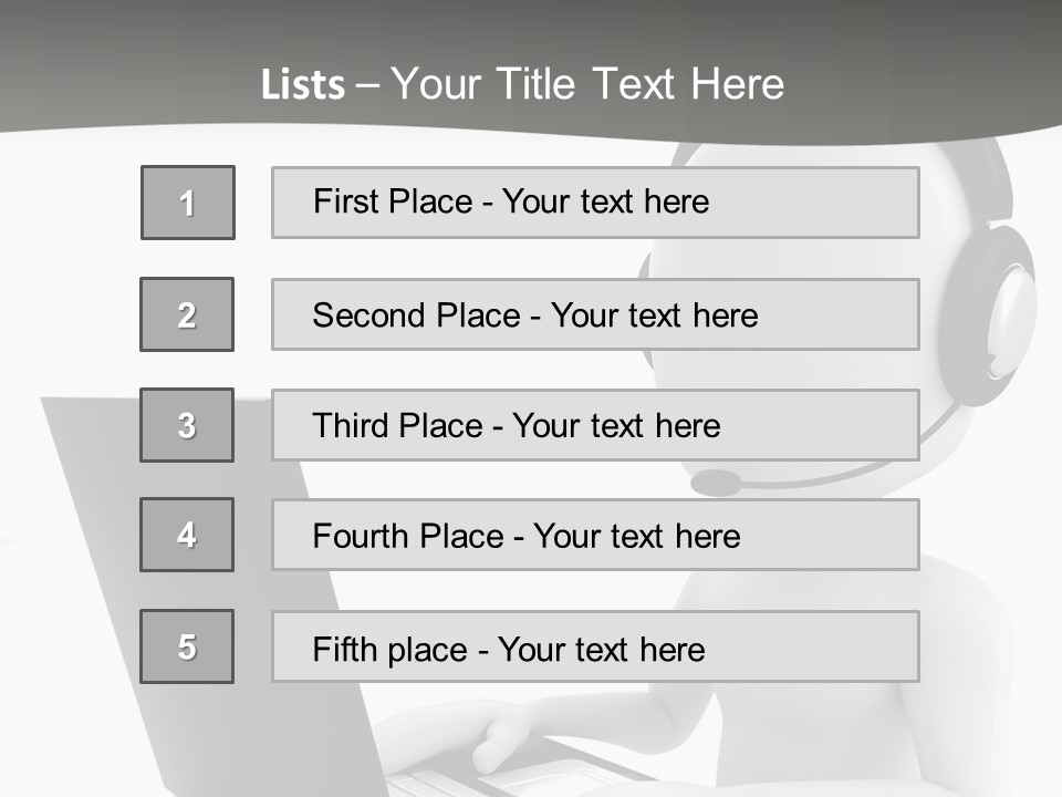 A Person Wearing A Headset Using A Laptop PowerPoint Template