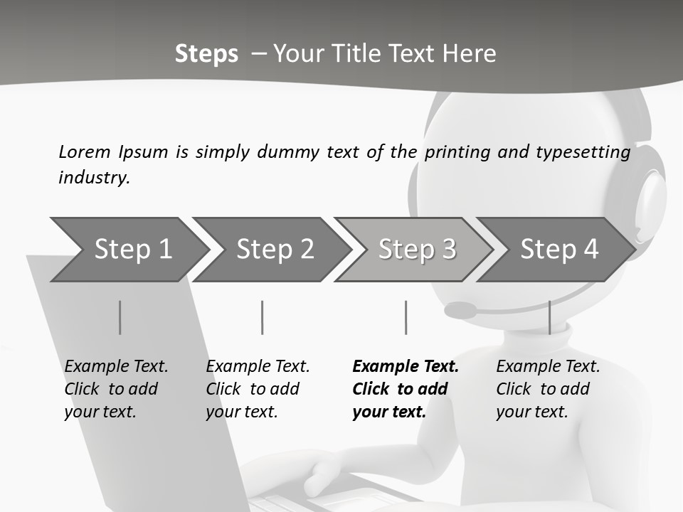 A Person Wearing A Headset Using A Laptop PowerPoint Template