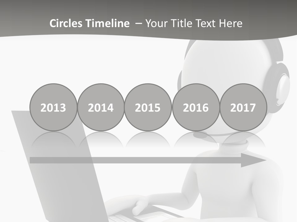 A Person Wearing A Headset Using A Laptop PowerPoint Template