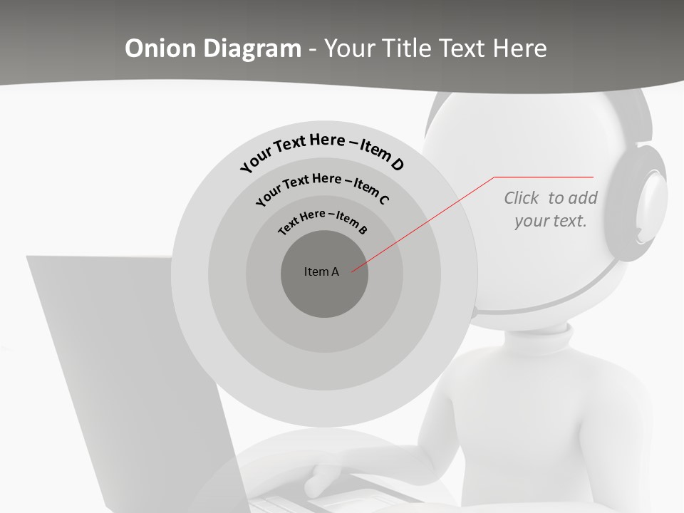 A Person Wearing A Headset Using A Laptop PowerPoint Template