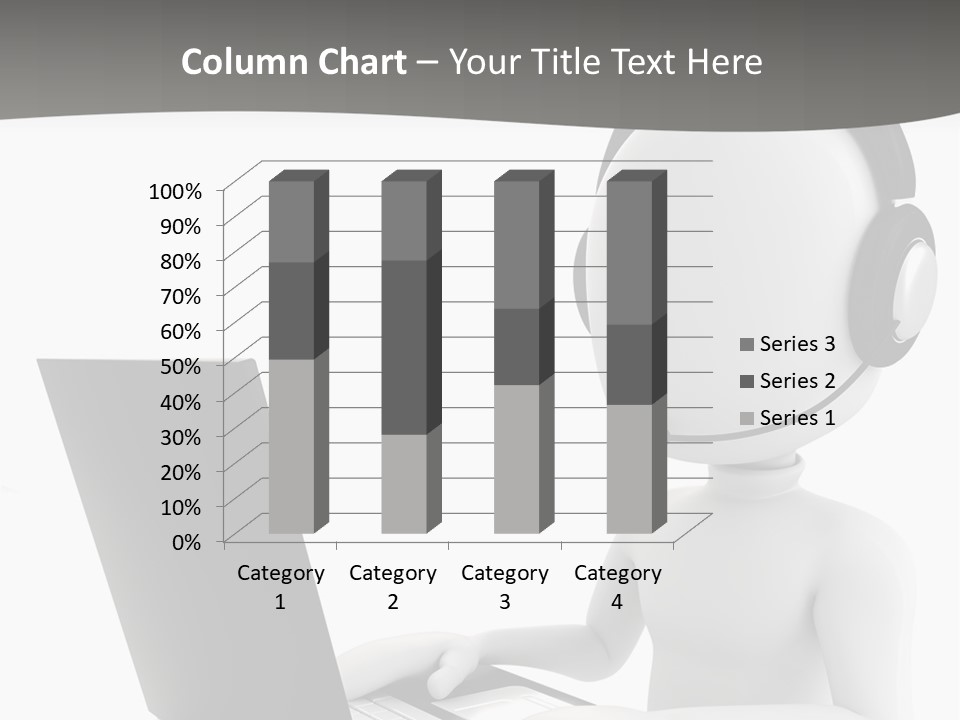A Person Wearing A Headset Using A Laptop PowerPoint Template
