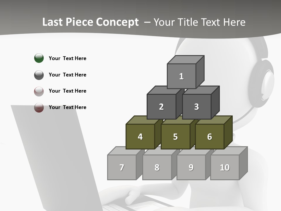 A Person Wearing A Headset Using A Laptop PowerPoint Template