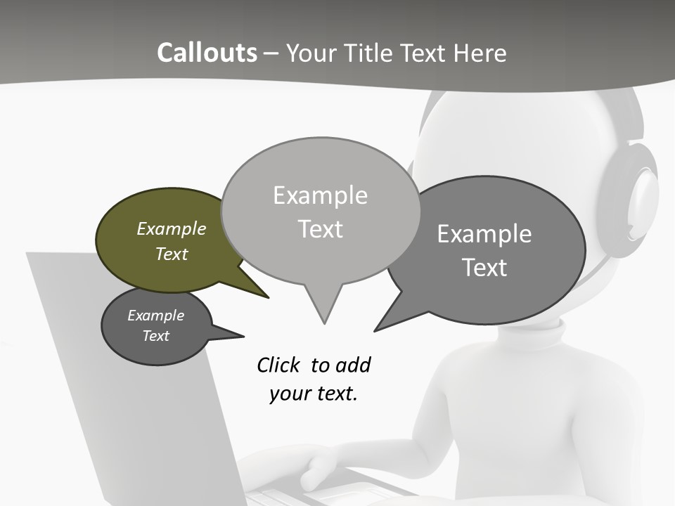 A Person Wearing A Headset Using A Laptop PowerPoint Template