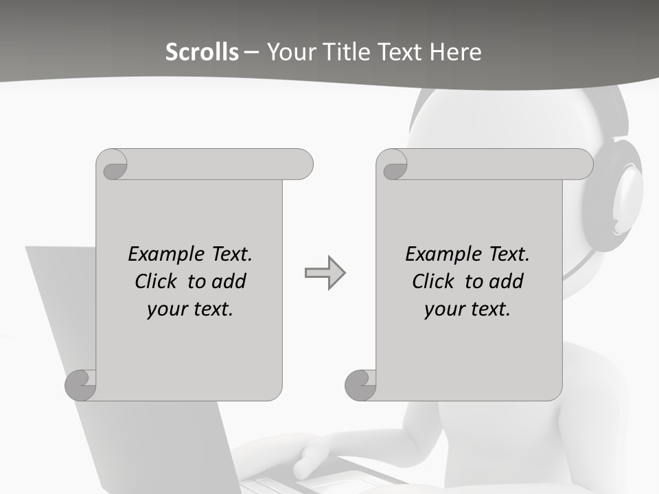 A Person Wearing A Headset Using A Laptop PowerPoint Template