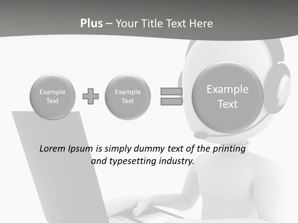 A Person Wearing A Headset Using A Laptop PowerPoint Template