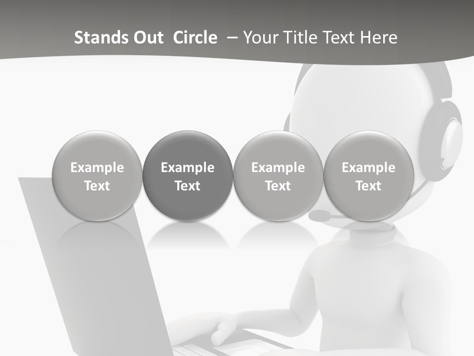 A Person Wearing A Headset Using A Laptop PowerPoint Template