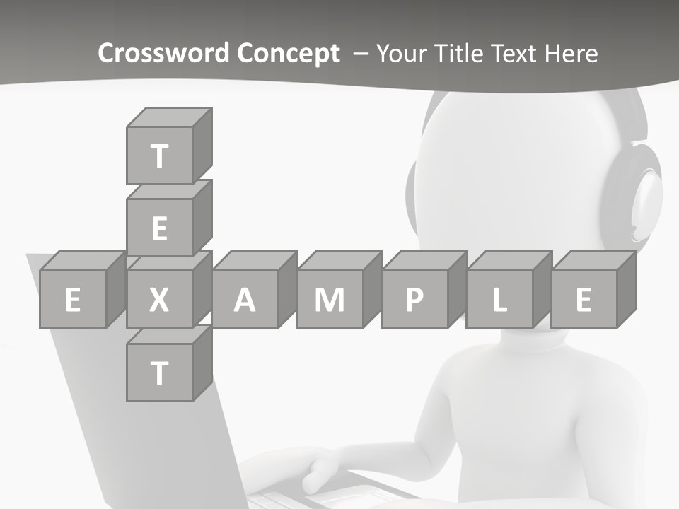 A Person Wearing A Headset Using A Laptop PowerPoint Template