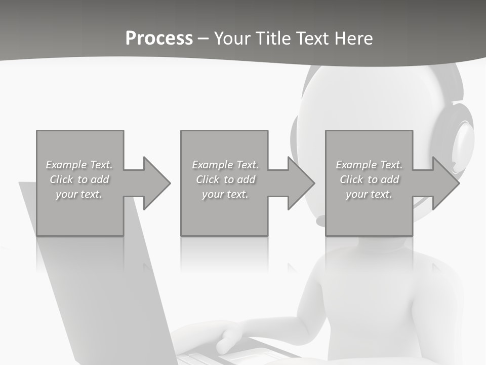 A Person Wearing A Headset Using A Laptop PowerPoint Template