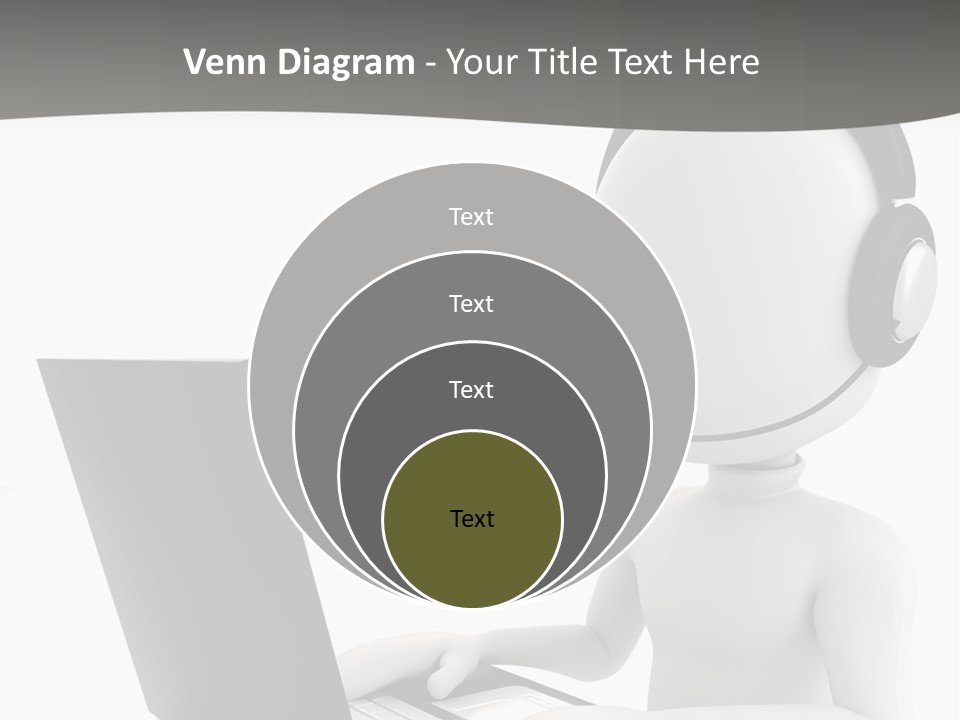 A Person Wearing A Headset Using A Laptop PowerPoint Template
